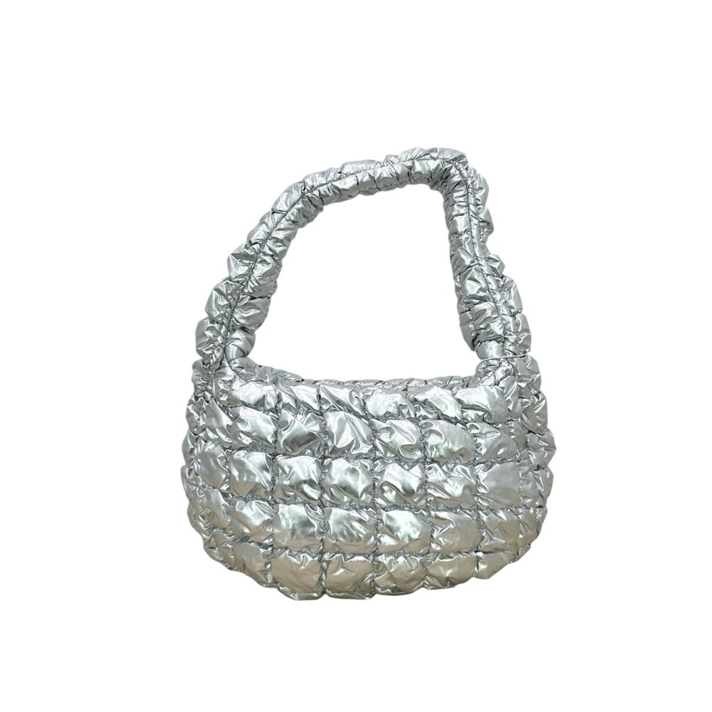COS Silver Metallic Shoulder Bag
